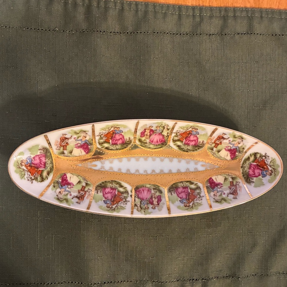 Vintage Vienna Courting Couple Condiments Dish